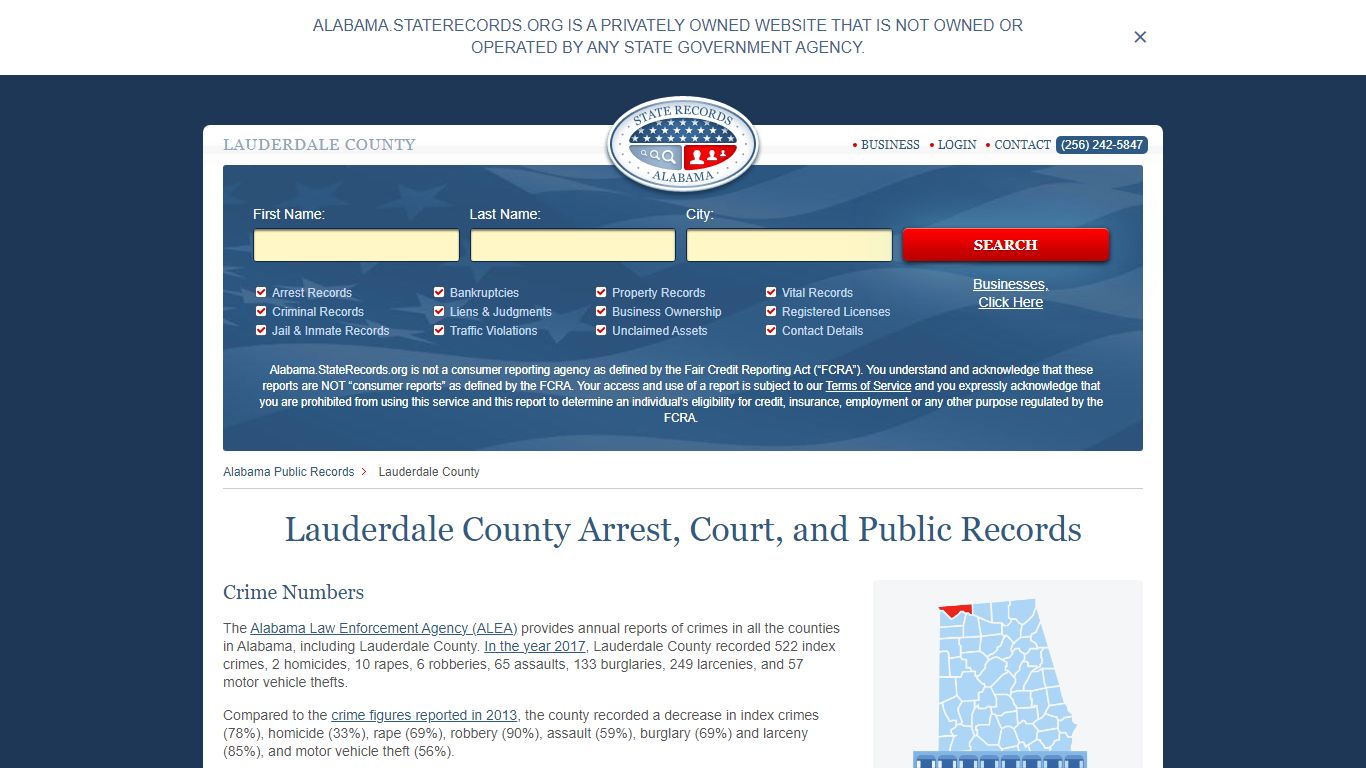 Lauderdale County Arrest, Court, and Public Records