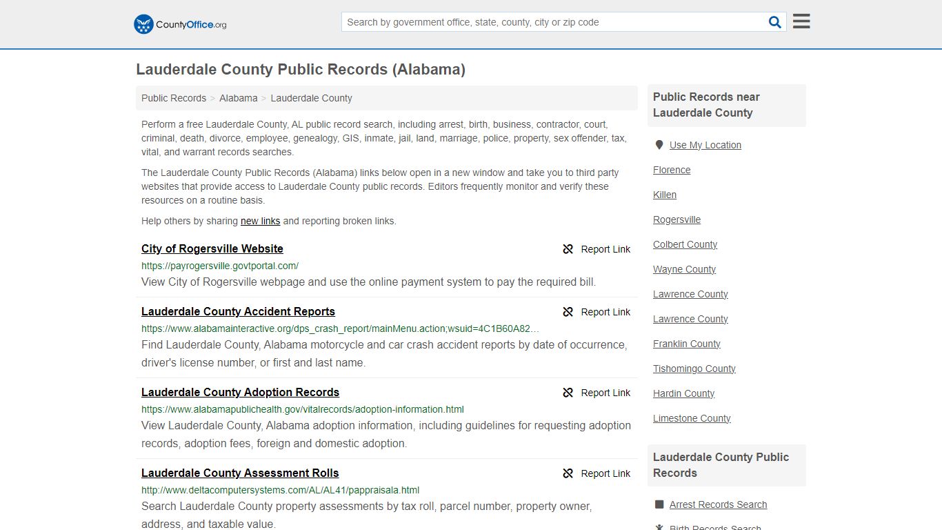 Public Records - Lauderdale County, AL (Business, Criminal, GIS ...