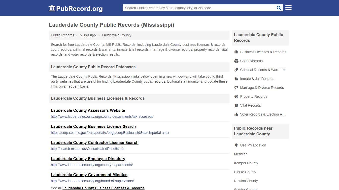 Lauderdale County Public Records (Mississippi) - PubRecord.org